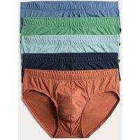 M&S 5 Pack Pure Cotton Cool & Fresh Slips Multi