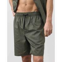 Autograph Cotton Rich Printed Pyjama Shorts Green Mix