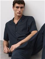 Linen Blend Revere Pyjama Top