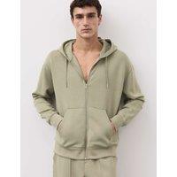 Autograph Modal Blend Zip Through Hoodie Light Olive
