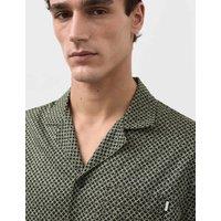 Autograph Cotton Rich Printed Pyjama Top Green Mix