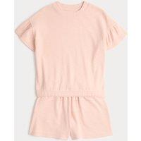 M&S Cotton Rich Ribbed Top & Bottom Outfit (1-8 Yrs) Blush