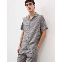 Autograph Cotton Rich Printed Pyjama Top Dark Petrol