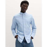 M&S Slim Fit Ultimate Cotton Rich Stretch Oxford Shirt Chambray