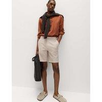 M&S Half-Elasticated Waist Chino Shorts Stone Mix