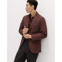M&S Cotton Rich Laundered Canvas Blazer Chestnut