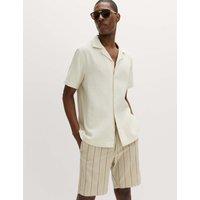 M&S Pure Cotton Textured Shirt Ecru Mix