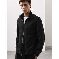Autograph Cotton Rich Funnel Neck Zip Up Jacket Black
