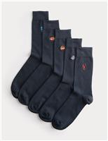 5 Pack Cool & Fresh Sea Creatures Cotton Rich Socks