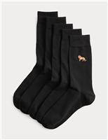 5 Pack Cool & Fresh Safari Cotton Rich Socks