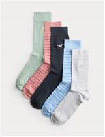 5 Pack Cool & Fresh Seaside Cotton Rich Socks