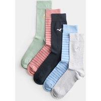 M&S 5 Pack Cool & Fresh Seaside Cotton Rich Socks Multi