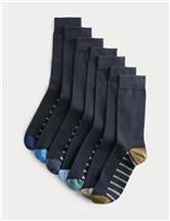 7 Pack Cool & Fresh Striped Cotton Rich Socks