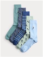 5 Pack Cool & Fresh Toucan Cotton Rich Socks