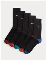 5 Pack Cool & Fresh Vintage Car Cotton Rich Socks