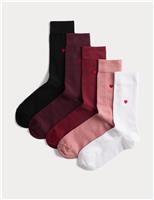 5 Pack Cool & Fresh Valentines Cotton Rich Socks