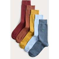 M&S 5 Pack Cool & Fresh Palm Tree Cotton Rich Socks Multi