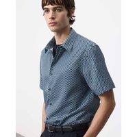 Autograph Geometric Print Short Sleeve Shirt Blue Mix