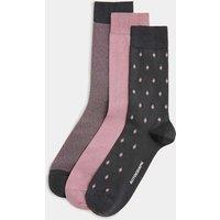 Autograph 3 Pack Mercerised Cotton Rich Socks Pink Mix