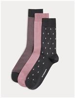 Autograph 3 Pack Mercerised Cotton Rich Socks Pink Mix