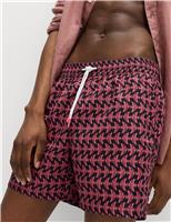 M&S Quick Dry Printed Swim Shorts Black Mix