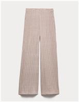 Gingham Elasticated Waist Wide Leg Trousers