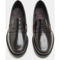 M&S Leather Penny Loafers Burgundy