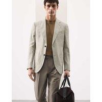 Autograph Linen Blend Textured Blazer Soft Brown
