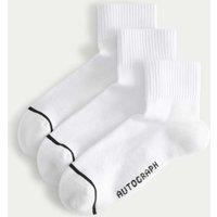 Autograph 3 Pack Pima Cotton Rich Quarter Liner Socks White