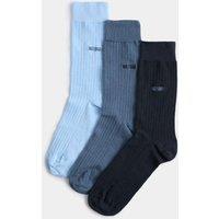 M&S 3 Pack No1 Dad Cotton Rich Socks Blue Mix