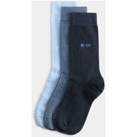 M&S 3 Pack No1 Dad Cotton Rich Socks Blue Mix