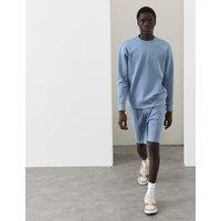 Autograph Cotton Rich Crew Neck Sweatshirt Light Blue