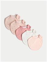 5pk Cotton Rich Bow Dribble Bibs