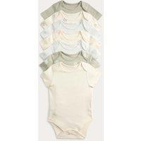 M&S 7 Pack Pure Cotton Frog Print Bodysuits (0-3 Yrs) Grey Mix
