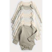 M&S 7 Pack Pure Cotton Frog Print Bodysuits (5lbs-3 Yrs) Grey Mix