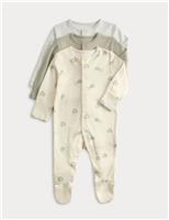 3pk Pure Cotton Frog Sleepsuits (0 Mths-3 Yrs)