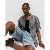 M&S Pure Cotton Checked Shirt Navy Mix