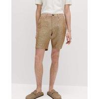 M&S Linen Blend Chino Shorts Rich Amber