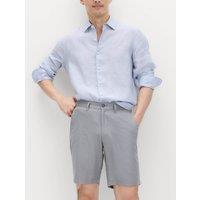 M&S Linen Blend Chino Shorts Pewter