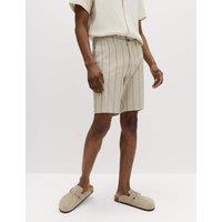 M&S Linen Blend Chino Shorts Stone/Khaki