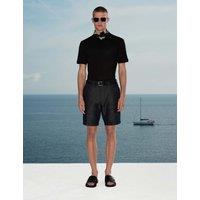 M&S Linen Blend Chino Shorts Dark Blue Denim