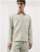 Autograph Cotton Blend Zip Up Textured Jacket Light Natural