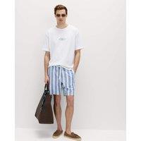 M&S Cotton Linen Blend Stretch Shorts Dark Marine