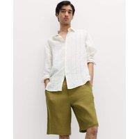 M&S Loose Fit Pure Linen Chino Shorts Olive