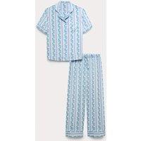 M&S Floral Satin Pyjamas (6-16 Yrs) Blue Mix