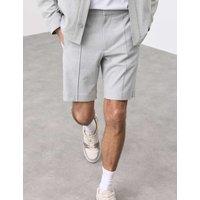 Autograph Smart Seersucker Stretch Shorts Light Grey