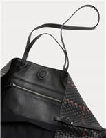 Pure Leather Lattice Tote Bag