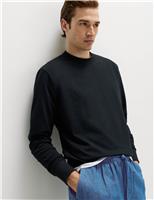 M&S 2 Pack Cotton Rich Crew Neck Sweatshirts Navy Mix