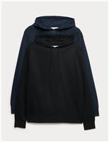 M&S 2 Pack Pure Cotton Hoodies Navy Mix