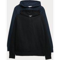 M&S 2 Pack Pure Cotton Hoodies Navy Mix